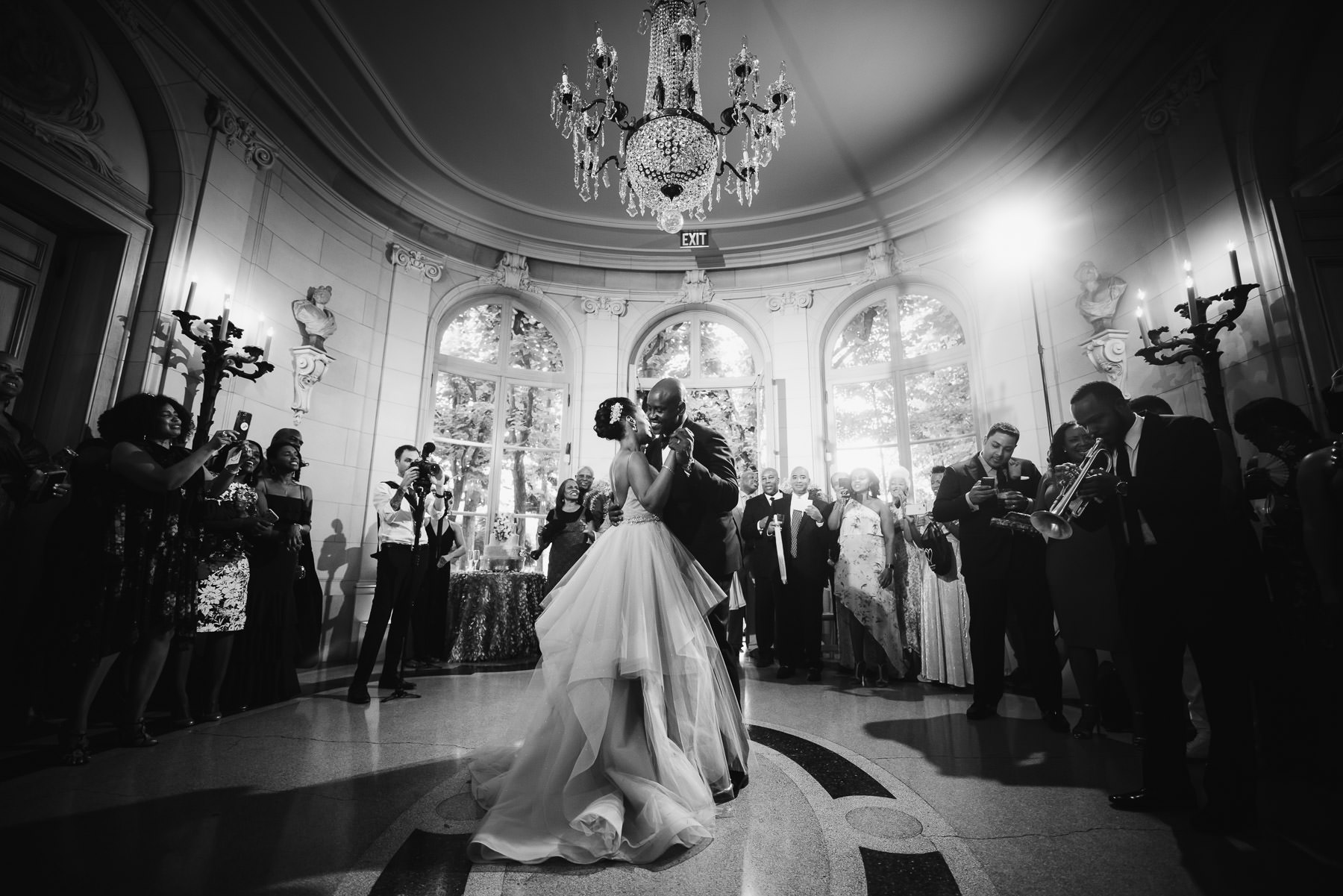 Wedding first dance at night Meridian House Washington, DC