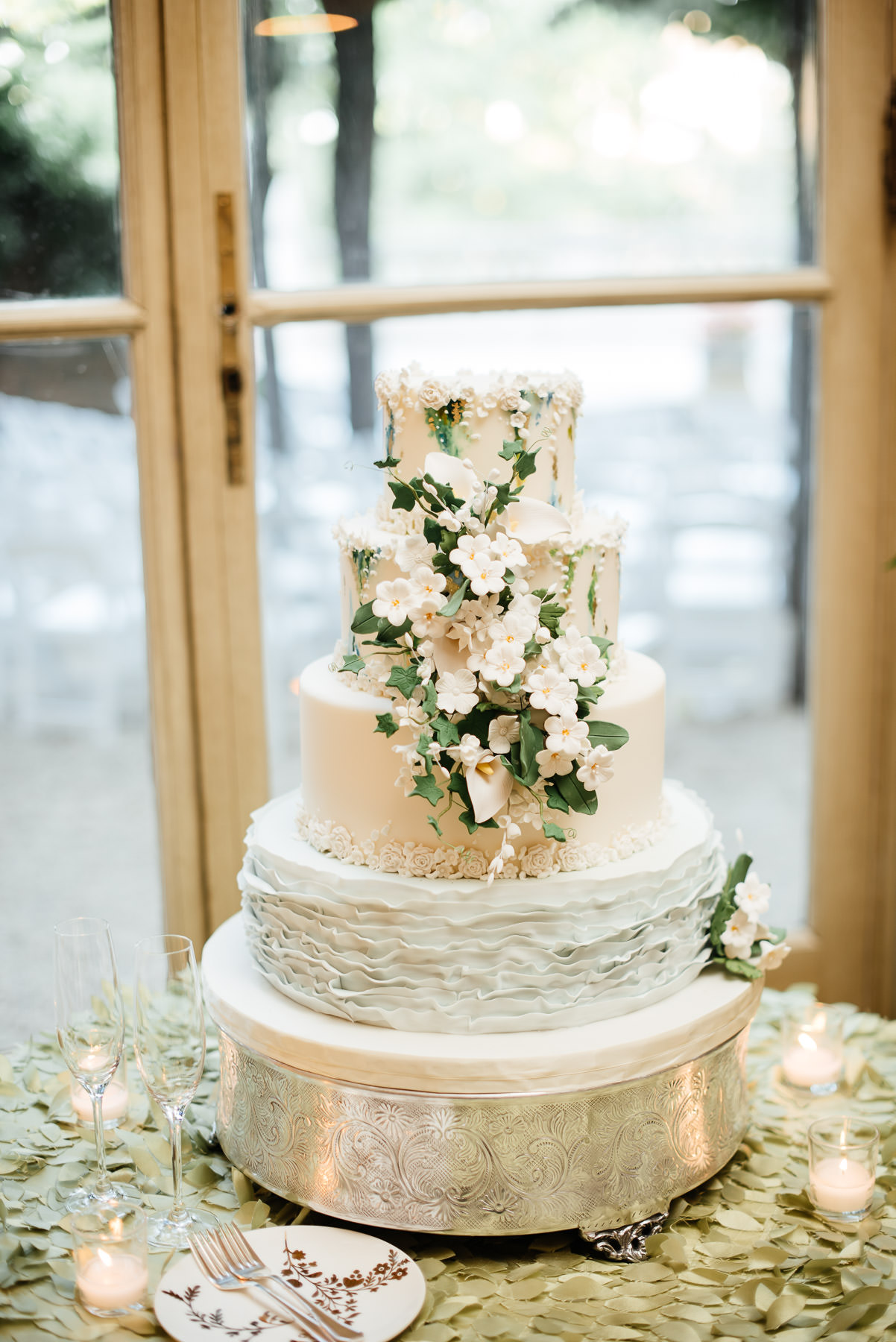 Wedding Cake at night Meridian House Washington, DC