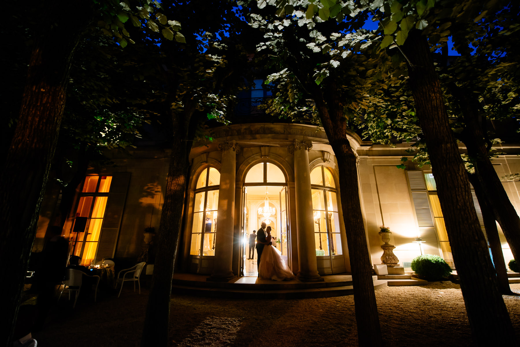 Romantic couple at night Meridian House Washington, DC